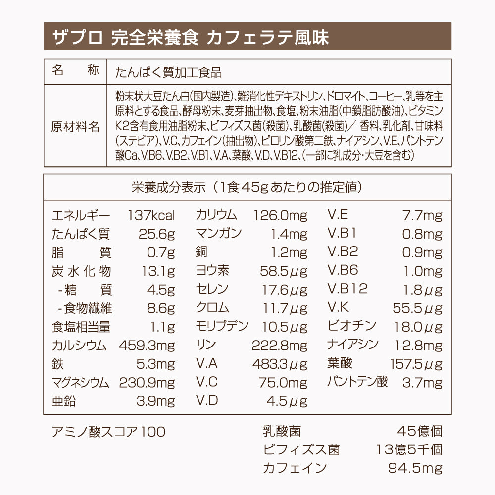 完全栄養食 765g 抹茶ラテ風味/カフェラテ風味/バナナ風味 – ザプロ